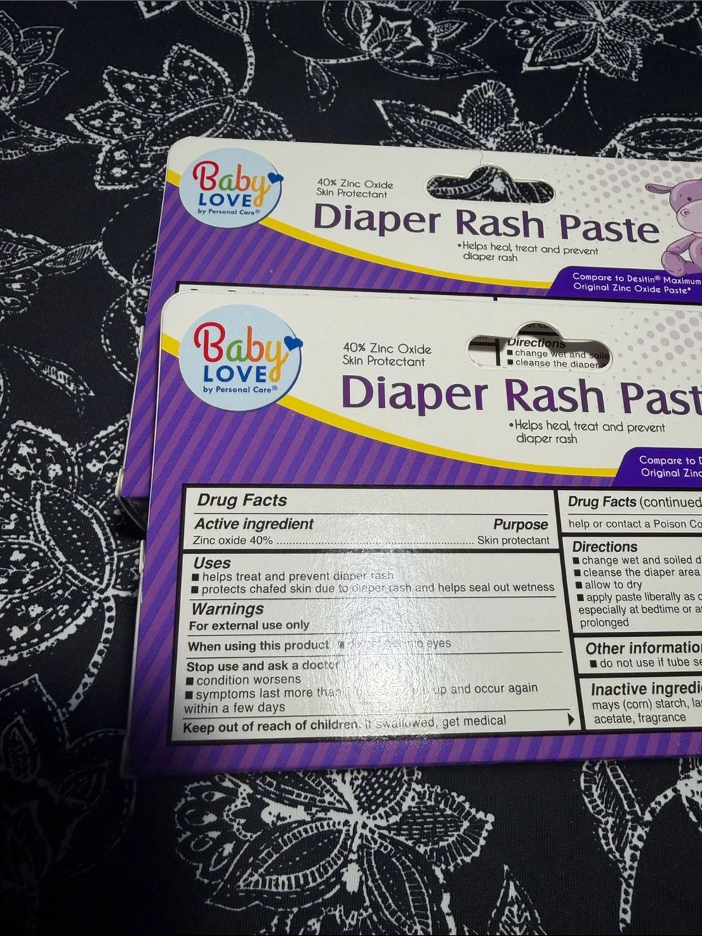 2 X Baby Love Diaper Rash Ointment Max Strength With 40% Zinc Oxid 2 Oz